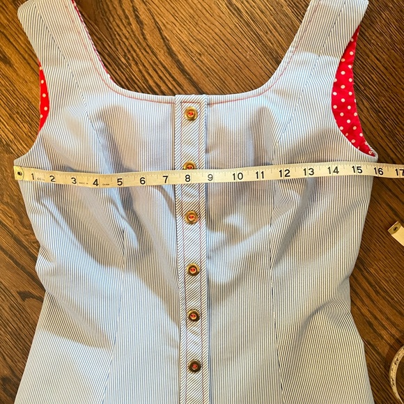 ⚓️Adorable blue striped vintage dress w/brass button front⚓️ - Picture 8 of 11